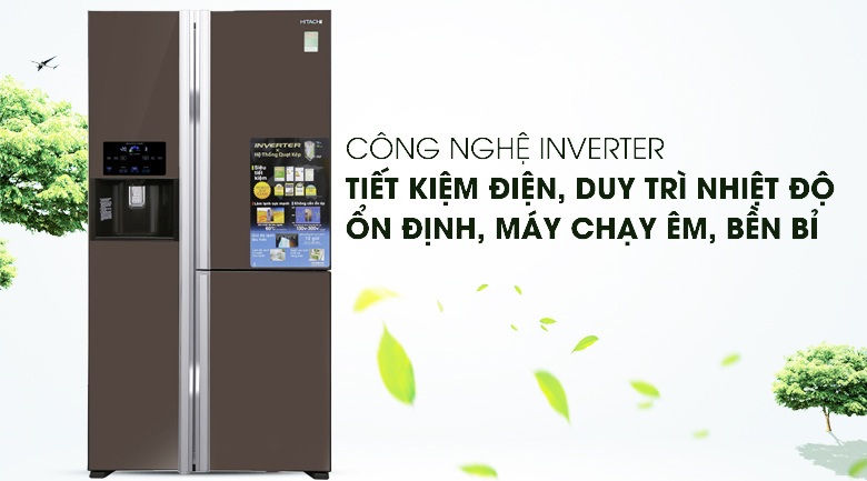 Công nghệ Inverter - Tủ lạnh Hitachi Inverter 600 lít R-FM800PGV2 GBK