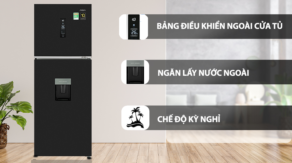 Tủ lạnh Aqua Inverter 318 lít AQR-T369FA(WBS)