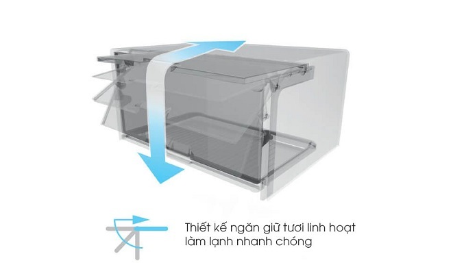 Tủ lạnh Sharp Inverter 315 lít SJ-X346E-SL - Ngăn giữ tươi linh hoạt